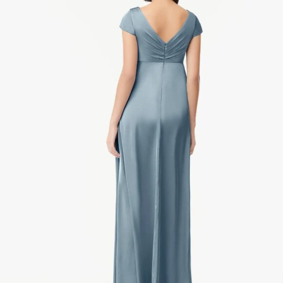 Azazie Blue Maternity Dress Size 4 - Picture 2 of 4